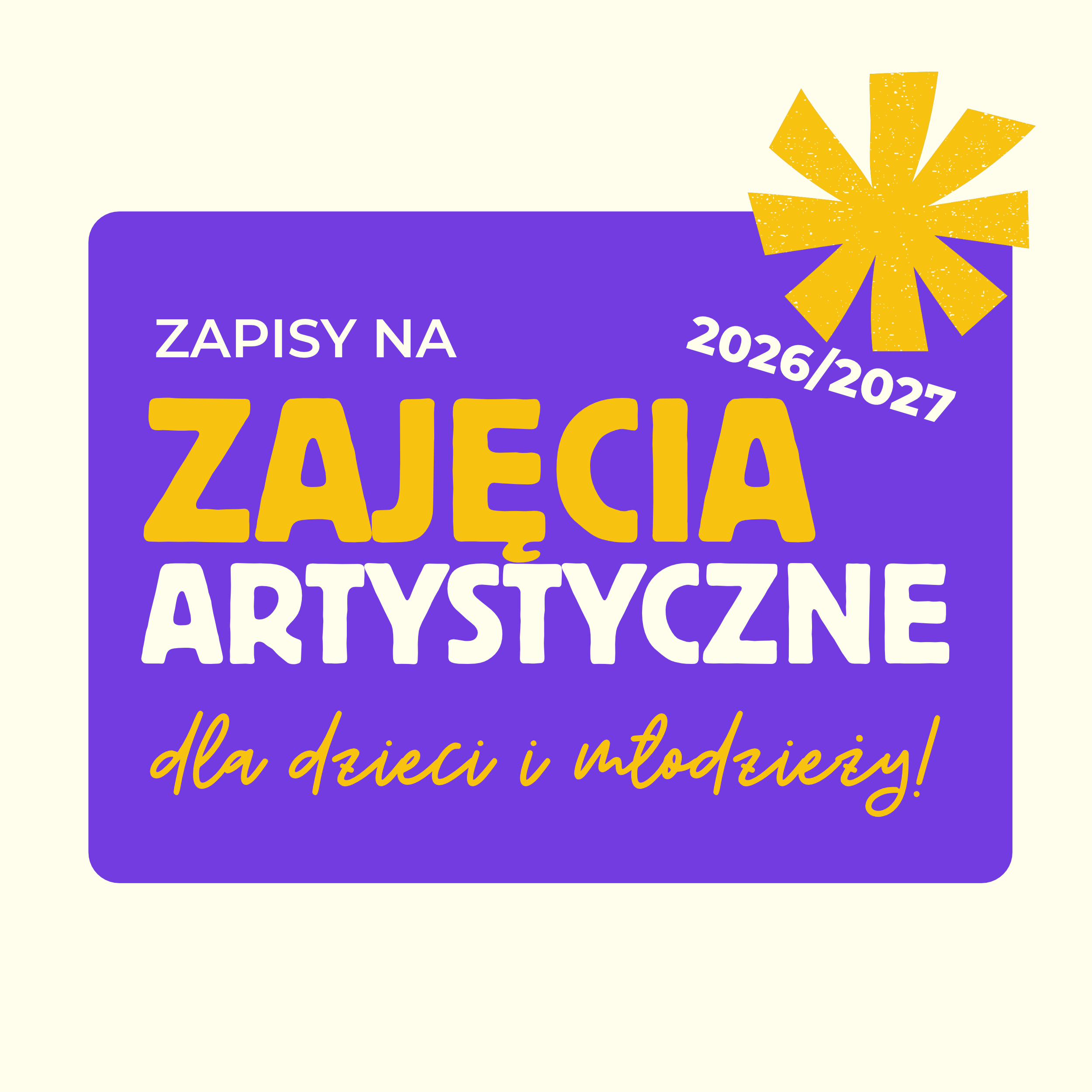 Żółty fioletowy i czerwony radosny kolonie letnie ulotka (1)